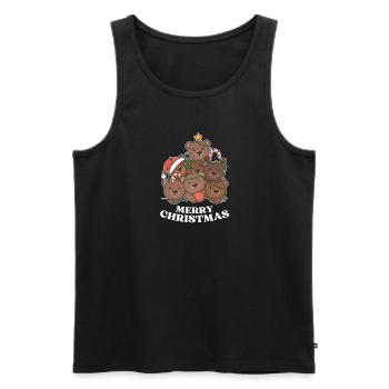 Merry Christmas Bear Christmas Eve Bears - Men's Premium Organic Tank Top - black - Front - Michal (187cm)