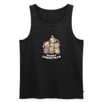 Merry Christmas Sloth Christmas Eve Sloths - Men's Premium Organic Tank Top - black - Front - AI Model Male 178 light (178cm)