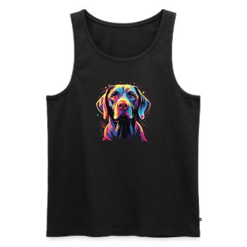 Wasserfarben Farbenfroher Pointer - Männer Premium Bio Tank Top - Schwarz - Vorne - AI Model Male 178 light (178cm)