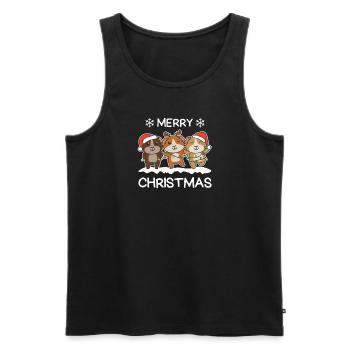 Joyeux Noël Cochon d’Inde Veille de Noël - Débardeur bio Premium Homme - noir - Devant - Michal (187cm)