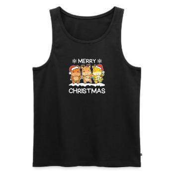 Frohe Weihnachten Giraffe Heiligabend Giraffen - Männer Premium Bio Tank Top - Schwarz - Vorne - Michal (187cm)