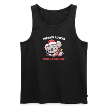 Weihnachts Schlafshirt Weihnachten Koala - Männer Premium Bio Tank Top - Schwarz - Vorne - Michal (187cm)