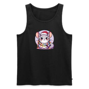 Christmas Fairy Lights Chinchilla - Men's Premium Organic Tank Top - black - Front - Michal (187cm)