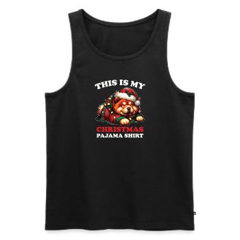 Chow Chow Weihnachts Schlafanzug Hunde - Männer Premium Bio Tank Top - Schwarz - Vorne - Michal (187cm)