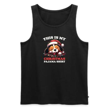 Pyjama de Noël Beagle Chiens - Débardeur bio Premium Homme - noir - Devant - Michal (187cm)