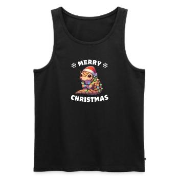 Santa Hat Christmas Fairy Lights Scales - Men's Premium Organic Tank Top - black - Front - Michal (187cm)
