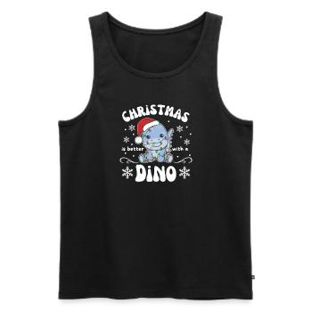 Christmas is better with a dino - Men's Premium Organic Tank Top - black - Front - Michal (187cm)