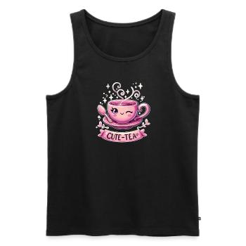Cute Tea Kawaii Tea Pun - Men's Premium Organic Tank Top - black - Front - Michal (187cm)