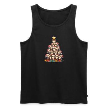 Otter Christmas Tree Merry Christmas - Men's Premium Organic Tank Top - black - Front - Michal (187cm)