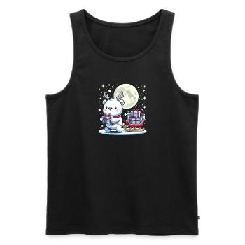 Ours polaire Noël traîneau cadeaux Noël - Débardeur bio Premium Homme - noir - Devant - Michal (187cm)