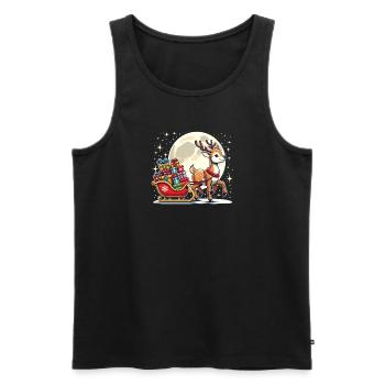 Reindeer Christmas Sleigh Gifts Christmas - Men's Premium Organic Tank Top - black - Front - Michal (187cm)