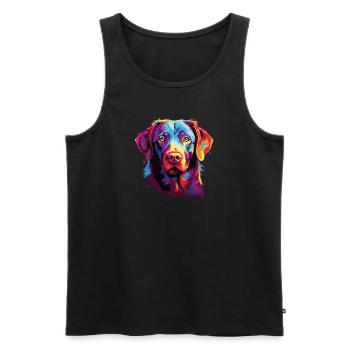 Wasserfarben Farbenfroher Chesapeake Bay Retriever - Männer Premium Bio Tank Top - Schwarz - Vorne - Michal (187cm)