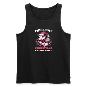 Opossum Weihnachts Schlafanzug Opossums - Männer Premium Bio Tank Top - Schwarz - Vorne - AI Model Male 178 light (178cm)