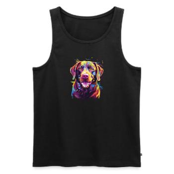 Aquarelle colorée Chesapeake Bay Retriever - Débardeur bio Premium Homme - noir - Devant - Michal (187cm)