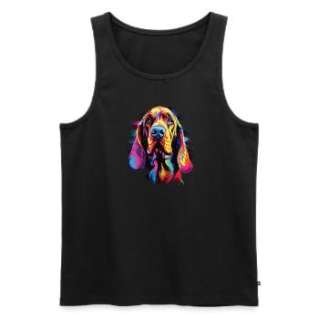 Aquarelle coloré Bloodhound - Débardeur bio Premium Homme - noir - Devant - AI Model Male 178 light (178cm)