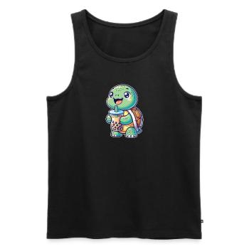 Kawaii Turtles Bubble Tea Boba Turtle - Débardeur bio Premium Homme - noir - Devant - Michal (187cm)