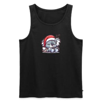 Weihnachtsmütze Weihnachten Lichterkette - Männer Premium Bio Tank Top - Schwarz - Vorne - AI Model Male 178 light (178cm)