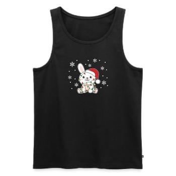 Lapin, Noël, Hiver, Animaux, Lapins - Débardeur bio Premium Homme - noir - Devant - Michal (187cm)