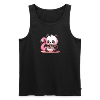 panda mignon mange des nouilles ramen pandas ramen - Débardeur bio Premium Homme - noir - Devant - Michal (187cm)