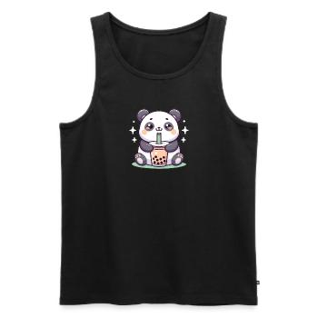 Kawaii Pandas Bubble Tea Boba Panda - Débardeur bio Premium Homme - noir - Devant - Michal (187cm)