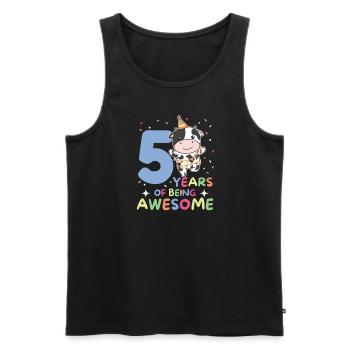 Vache pour les enfants de 5 ans - Débardeur bio Premium Homme - noir - Devant - Michal (187cm)