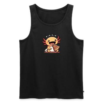 Snaxolotl oder Pizzalotl Axolotl liebt Pizza - Männer Premium Bio Tank Top - Schwarz - Vorne - AI Model Male 178 light (178cm)