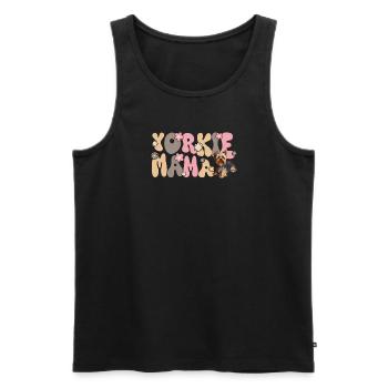 Yorkshire Terrier Groovy Yorkie Mama - Männer Premium Bio Tank Top - Schwarz - Vorne - Michal (187cm)