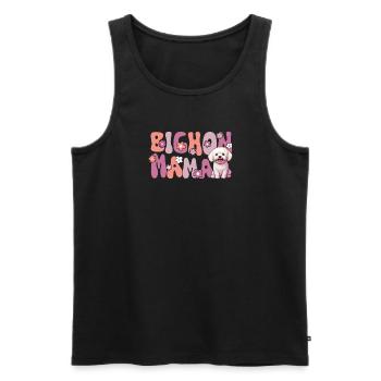 Bichon Frise Groovy Bichon Mama - Männer Premium Bio Tank Top - Schwarz - Vorne - AI Model Male 178 light (178cm)