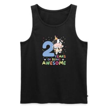 Vache pour les enfants de 2 ans - Débardeur bio Premium Homme - noir - Devant - Michal (187cm)
