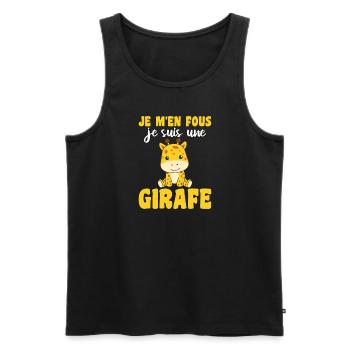 Je m'en fous je suis une girafe - süße Giraffe - Männer Premium Bio Tank Top - Schwarz - Vorne - Michal (187cm)