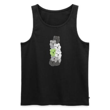 Agender Flag Pride LGBTQ Cute Quokka Stack - Men's Premium Organic Tank Top - black - Front - AI Model Male 178 light (178cm)