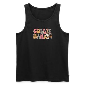 Collie à poil long Groovy Collie Maman - Débardeur bio Premium Homme - noir - Devant - Michal (187cm)