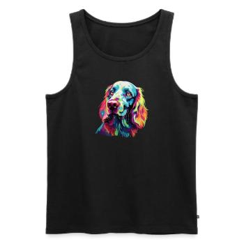 Watercolor Colorful English Setter - Men's Premium Organic Tank Top - black - Front - Michal (187cm)