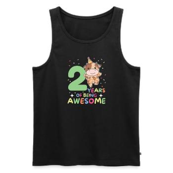 Vache pour les enfants de 2 ans - Débardeur bio Premium Homme - noir - Devant - Michal (187cm)