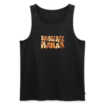 Rhodesian Ridgeback Groovy Ridgeback Mom - Men's Premium Organic Tank Top - black - Front - AI Model Male 178 light (178cm)