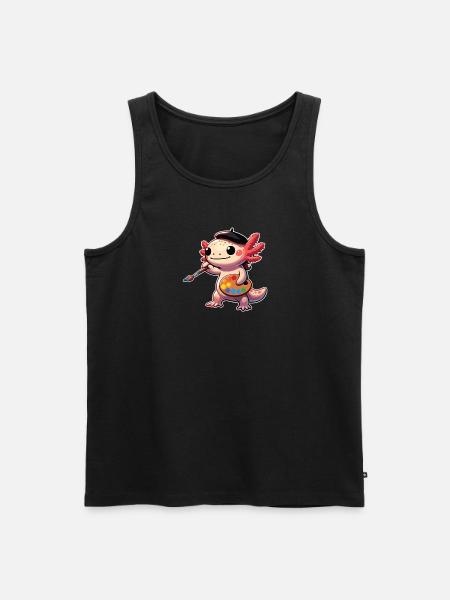 Painter Art Artist Axolotl - Men's Premium Organic Tank Top - black