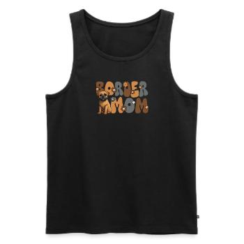 Border Terrier Groovy Border Mom - Men's Premium Organic Tank Top - black - Front - AI Model Male 178 light (178cm)