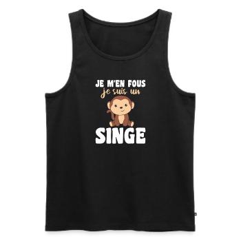 Je m'en fous je suis un singe - süßer Affe - Männer Premium Bio Tank Top - Schwarz - Vorne - Michal (187cm)