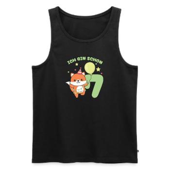 Ich bin schon 7 Füchse Geburtstags Kinder - Männer Premium Bio Tank Top - Schwarz - Vorne - Michal (187cm)