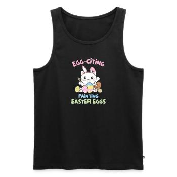 cute cats for easter with easter eggs cat - Men's Premium Organic Tank Top - black - Front - Michal (187cm)