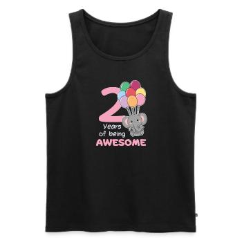 Elefant zum 2. Geburtstag Kinder zwei Jahre alt - Männer Premium Bio Tank Top - Schwarz - Vorne - AI Model Male 178 light (178cm)