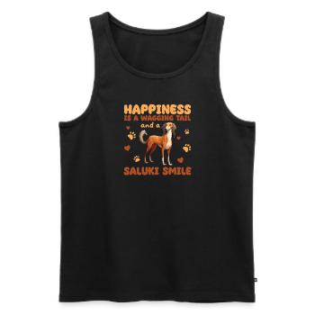 Happiness Is A Wagging Tail And A Saluki - Men's Premium Organic Tank Top - black - Front - AI Model Male 178 light (178cm)