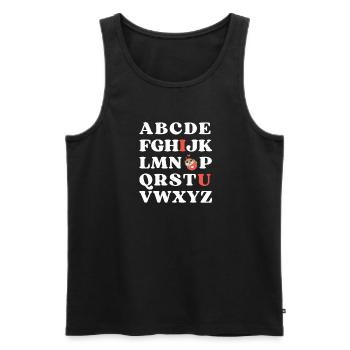 ABC Je t’aime Enfants Suricate Saint-Valentin - Débardeur bio Premium Homme - noir - Devant - AI Model Male 178 light (178cm)