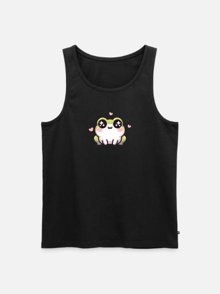 Kawaii Frosch niedliches Muster - Männer Premium Bio Tank Top - Schwarz