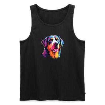 Aquarelle Colorée Grand Suisse - Débardeur bio Premium Homme - noir - Devant - Michal (187cm)