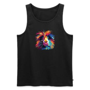 Aquarelle Coloré Cochon D’Inde Coloré - Débardeur bio Premium Homme - noir - Devant - Michal (187cm)