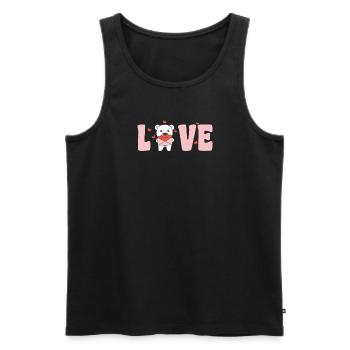 Polar Bear for Valentine's Day Cute Animals with Hearts Love - Men's Premium Organic Tank Top - black - Front - Michal (187cm)