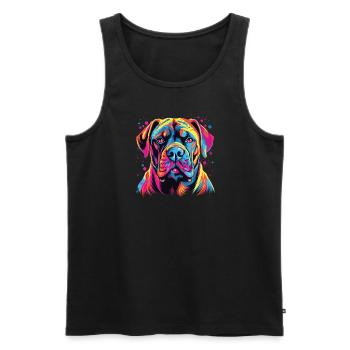 Aquarelle colorée Boerboel - Débardeur bio Premium Homme - noir - Devant - Michal (187cm)