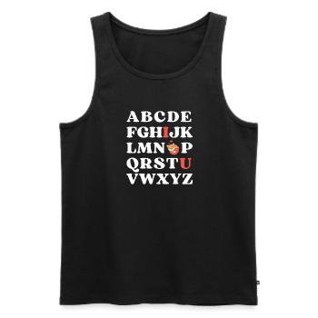 ABC I love you Kids Shiba Inu Valentine's Day - Men's Premium Organic Tank Top - black - Front - Michal (187cm)