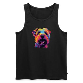 Watercolor Colorful Irish Glen Of Imaal - Men's Premium Organic Tank Top - black - Front - Michal (187cm)